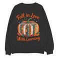 Fall In Love With Learning Book Lover Autumn Pumpkin Teacher Women Crewneck Sweatshirt, novelty gifts, funny gifts Fall In Love With Learning Book Lover Autumn Pumpkin Teacher Women Crewneck Sweatshirt, novelty gifts, funny gifts