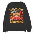 Fall In Love With Learning Pumpkin Thanksgiving Teacher Fall Women Crewneck Sweatshirt, novelty gifts, funny gifts Fall In Love With Learning Pumpkin Thanksgiving Teacher Fall Women Crewneck Sweatshirt, novelty gifts, funny gifts