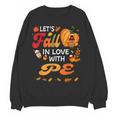 Lets Fall In Love With PE Teacher Thanksgiving Women Crewneck Sweatshirt, novelty gifts, funny gifts