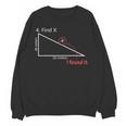 Find X Math Teacher Graphic Sarcastic Novelty Dad Joke Women Crewneck Sweatshirt, novelty gifts, funny gifts