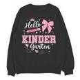 First Day Of School Teacher Girl Coquette Hello Kindergarten Women Crewneck Sweatshirt, novelty gifts, funny gifts