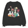 Floral Beakers Chemistry Lab Teacher Women Crewneck Sweatshirt, novelty gifts, funny gifts Floral Beakers Chemistry Lab Teacher Women Crewneck Sweatshirt, novelty gifts, funny gifts