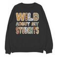 Fun Zoo Animal Print Teacher Shirts Wild About My Students Women Crewneck Sweatshirt, novelty gifts, funny gifts Fun Zoo Animal Print Teacher Shirts Wild About My Students Women Crewneck Sweatshirt, novelty gifts, funny gifts