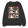 Ghost Christmas Reading Book Lover Library Christmas Teacher Women Crewneck Sweatshirt, novelty gifts, funny gifts