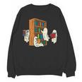Ghosts Reading Books Teacher Halloween Librarian Boooks Women Crewneck Sweatshirt, novelty gifts, funny gifts