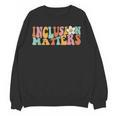 Gnoovy Vintage Inclusion Matters Special Education Teacher Women Crewneck Sweatshirt, novelty gifts, funny gifts