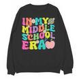 Groovy In My Middle School Era Back To School Teacher Women Crewneck Sweatshirt, novelty gifts, funny gifts