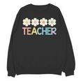 Groovy Teacher Cute Daisy Flower Retro Back To School Women Crewneck Sweatshirt, novelty gifts, funny gifts Groovy Teacher Cute Daisy Flower Retro Back To School Women Crewneck Sweatshirt, novelty gifts, funny gifts