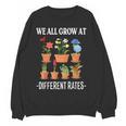 We All Grow At Different Rates Back To School Teacher Women Crewneck Sweatshirt, novelty gifts, funny gifts