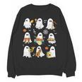 Halloween Ghost Playing Musical Instruments Music Teacher Women Crewneck Sweatshirt, novelty gifts, funny gifts Halloween Ghost Playing Musical Instruments Music Teacher Women Crewneck Sweatshirt, novelty gifts, funny gifts