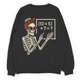 Halloween Math Teacher Skeleton Six Seven Meme Brainrot Women Crewneck Sweatshirt, novelty gifts, funny gifts