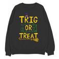 Halloween Math Teacher Trig Or Treat Student School College Women Crewneck Sweatshirt, novelty gifts, funny gifts