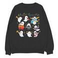 Halloween Music Teacher Ghost Playing Musical Instruments Women Crewneck Sweatshirt, novelty gifts, funny gifts