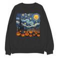 Halloween Pumpkin Starry Night Van Gogh Art Teacher Women Crewneck Sweatshirt, novelty gifts, funny gifts Halloween Pumpkin Starry Night Van Gogh Art Teacher Women Crewneck Sweatshirt, novelty gifts, funny gifts
