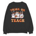 Halloween Teacher Ghosts Trick Or Teach Retro Costume Women Women Crewneck Sweatshirt, novelty gifts, funny gifts