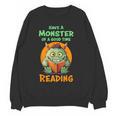 Halloween Teacher Librarian Monster Reading Books Men Women Kids Women Crewneck Sweatshirt, novelty gifts, funny gifts