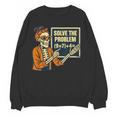 Halloween Teacher Six Seven Meme 6 7 Skeleton Spooky Costume Women Crewneck Sweatshirt, novelty gifts, funny gifts