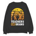 Halloween Teachers Science Math Teachers Love Brains Women Crewneck Sweatshirt, novelty gifts, funny gifts