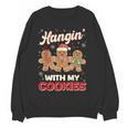 Hangin With My Cookies Gingerbread Man Xmas Teacher Women Crewneck Sweatshirt, novelty gifts, funny gifts