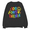 Happy 100th Day Of School 100 Days Brighter Girls Teacher Women Crewneck Sweatshirt, novelty gifts, funny gifts