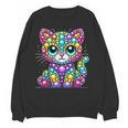 Happy Dot Day Colorful Polka Dot Cat Kitten Teachers Kids Women Crewneck Sweatshirt, novelty gifts, funny gifts