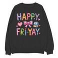 Happy Fri-Yay Teacher Fry Yay Friday Weekend Cute Fri-Yay Women Crewneck Sweatshirt, novelty gifts, funny gifts