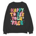 Happy To See Your Face Teacher Disco Ball Back To School Women Crewneck Sweatshirt, novelty gifts, funny gifts Happy To See Your Face Teacher Disco Ball Back To School Women Crewneck Sweatshirt, novelty gifts, funny gifts