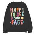 Happy To See Your Face Teacher Retro Back To School Women Crewneck Sweatshirt, novelty gifts, funny gifts Happy To See Your Face Teacher Retro Back To School Women Crewneck Sweatshirt, novelty gifts, funny gifts