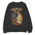 Haunted By 67 Ghost Math Joke Student Halloween Nerd Teacher Women Crewneck Sweatshirt, novelty gifts, funny gifts