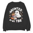 Haunted By My TBR Cute Ghost Book Reading Teacher Halloween Women Crewneck Sweatshirt, novelty gifts, funny gifts Haunted By My TBR Cute Ghost Book Reading Teacher Halloween Women Crewneck Sweatshirt, novelty gifts, funny gifts