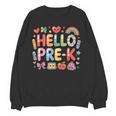 Hello Pre-K Back To School Teacher Student Fun Graphic Tee Women Crewneck Sweatshirt, novelty gifts, funny gifts Hello Pre-K Back To School Teacher Student Fun Graphic Tee Women Crewneck Sweatshirt, novelty gifts, funny gifts