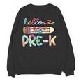 Hello Pre-K Pencil Teacher Student Tie Dye Women Crewneck Sweatshirt, novelty gifts, funny gifts Hello Pre-K Pencil Teacher Student Tie Dye Women Crewneck Sweatshirt, novelty gifts, funny gifts