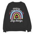 Helping Tiny Humans To Do Big Things Teacher Women Women Crewneck Sweatshirt, novelty gifts, funny gifts