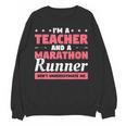 I'm A Teacher And A Marathon Runner Don't Underestimate Me Men Women Women Crewneck Sweatshirt, novelty gifts, funny gifts I'm A Teacher And A Marathon Runner Don't Underestimate Me Men Women Women Crewneck Sweatshirt, novelty gifts, funny gifts