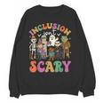 Inclusion Isn't Scary Ghost Mummy Halloween SLP Sped Teacher Women Crewneck Sweatshirt, novelty gifts, funny gifts