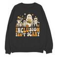 Inclusion Isn't Scary Mummy Boo Ghost Halloween SLP Teacher Women Crewneck Sweatshirt, novelty gifts, funny gifts