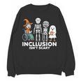 Inclusion Isn't Scary SLP Halloween Costume Sped Teacher Women Crewneck Sweatshirt, novelty gifts, funny gifts