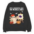 It's A Bootiful Day To Make Art Groovy Art Teacher Halloween Women Crewneck Sweatshirt, novelty gifts, funny gifts