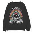 Kindergarten Teacher Tiny Humans Pre-School Teacher Women Crewneck Sweatshirt, novelty gifts, funny gifts Kindergarten Teacher Tiny Humans Pre-School Teacher Women Crewneck Sweatshirt, novelty gifts, funny gifts