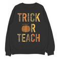 Leopard Trick Or Teach Halloween Teacher Costume Women Women Crewneck Sweatshirt, novelty gifts, funny gifts Leopard Trick Or Teach Halloween Teacher Costume Women Women Crewneck Sweatshirt, novelty gifts, funny gifts