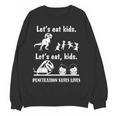 Let's Eat Kids Fun Dinosaurs Grammar Teacher Women Crewneck Sweatshirt, novelty gifts, funny gifts