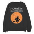 Let's Eat Kids Punctuation Saves Live Witch Grammar Teacher Women Crewneck Sweatshirt, novelty gifts, funny gifts