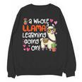 Llama Learning Teachers Students Alpaca Lover Back To School Women Crewneck Sweatshirt, novelty gifts, funny gifts