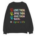 Love Daycare Provider Childcare Teacher Tie Dye Women Crewneck Sweatshirt, novelty gifts, funny gifts Love Daycare Provider Childcare Teacher Tie Dye Women Crewneck Sweatshirt, novelty gifts, funny gifts