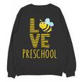 Love Preschool Back To School Yellow Bee Preschool Teacher For Men Women Girls Kids Women Crewneck Sweatshirt, novelty gifts, funny gifts Love Preschool Back To School Yellow Bee Preschool Teacher For Men Women Girls Kids Women Crewneck Sweatshirt, novelty gifts, funny gifts