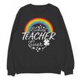 Luckiest Teacher Ever Rainbow- St Patricks Day Teacher Women Crewneck Sweatshirt, novelty gifts, funny gifts