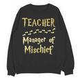 Magical Teacher Manager Of Mischief Birthday Family Party Women Crewneck Sweatshirt, novelty gifts, funny gifts Magical Teacher Manager Of Mischief Birthday Family Party Women Crewneck Sweatshirt, novelty gifts, funny gifts