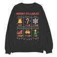 Merry Syllables Teacher Christmas Educational Kids Women Crewneck Sweatshirt, novelty gifts, funny gifts