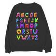 Monster ABC Cute Alphabet Halloween Teacher Costume Kids Women Crewneck Sweatshirt, novelty gifts, funny gifts