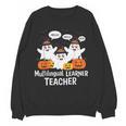 Multilingual Learner Teacher Spooky Halloween ESL Teacher Women Crewneck Sweatshirt, novelty gifts, funny gifts